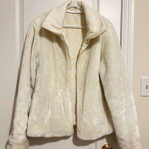 Women's Cream Faux Fur Jacket